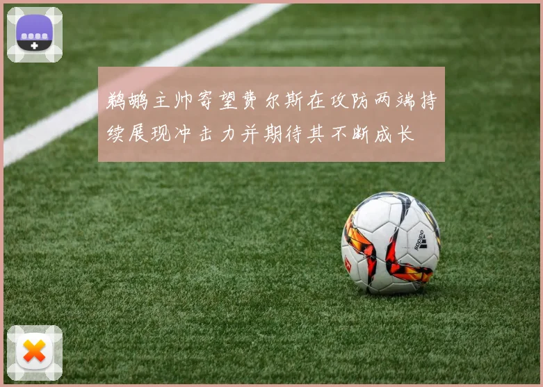 鹈鹕主帅寄望费尔斯在攻防两端持续展现冲击力并期待其不断成长